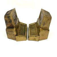 Nostalgia Inducing 1980s Golden Cast Metal Computer Bookends