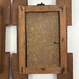 Great Pair of Antique Tramp Art Frames, with Glass, in Original Red Paint