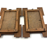 Great Pair of Antique Tramp Art Frames, with Glass, in Original Red Paint