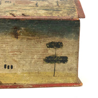 Beautiful 19th C. Folk Art Painted Miniature Dome Top Chest