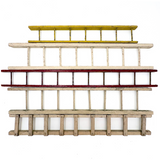 Set of Five Antique Schoenhut Circus Ladders, Red and Yellow and Whites