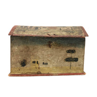 Beautiful 19th C. Folk Art Painted Miniature Dome Top Chest