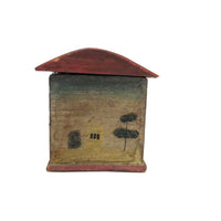 Beautiful 19th C. Folk Art Painted Miniature Dome Top Chest