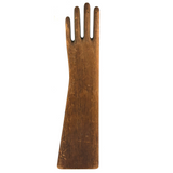 Freestanding Old Wooden Glove Mold with Especially Nice Form and Patina, Dated 1940