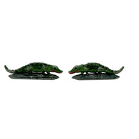 Excellent Pair of Old Hand-painted Cast Lead Crocodiles!