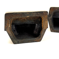 Nostalgia Inducing 1980s Golden Cast Metal Computer Bookends