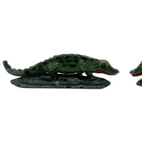 Excellent Pair of Old Hand-painted Cast Lead Crocodiles!