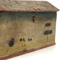 Beautiful 19th C. Folk Art Painted Miniature Dome Top Chest