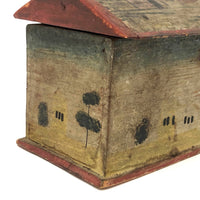 Beautiful 19th C. Folk Art Painted Miniature Dome Top Chest