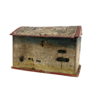 Beautiful 19th C. Folk Art Painted Miniature Dome Top Chest