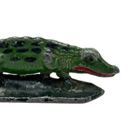 Excellent Pair of Old Hand-painted Cast Lead Crocodiles!