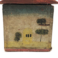 Beautiful 19th C. Folk Art Painted Miniature Dome Top Chest