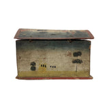 Beautiful 19th C. Folk Art Painted Miniature Dome Top Chest