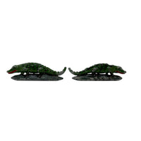 Excellent Pair of Old Hand-painted Cast Lead Crocodiles!