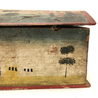 Beautiful 19th C. Folk Art Painted Miniature Dome Top Chest