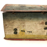Beautiful 19th C. Folk Art Painted Miniature Dome Top Chest