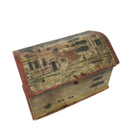 Beautiful 19th C. Folk Art Painted Miniature Dome Top Chest