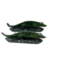 Excellent Pair of Old Hand-painted Cast Lead Crocodiles!