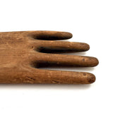 Freestanding Old Wooden Glove Mold with Especially Nice Form and Patina, Dated 1940