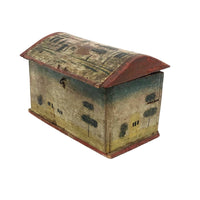 Beautiful 19th C. Folk Art Painted Miniature Dome Top Chest
