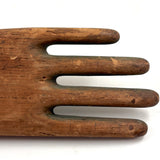 Freestanding Old Wooden Glove Mold with Especially Nice Form and Patina, Dated 1940