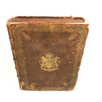 Roman History Vol. III, 1752, Huge French Secret Compartment Book Box with Gorgeous Marbled Endpapers