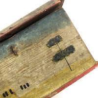 Beautiful 19th C. Folk Art Painted Miniature Dome Top Chest