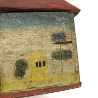 Beautiful 19th C. Folk Art Painted Miniature Dome Top Chest