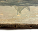 Atmospheric (and Much Weathered) Antique Oil on Canvas Seascape