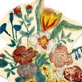 Flowers, Urn, Chair, Chaise, Rug, Wonderful 19th Century Watercolor Cutout