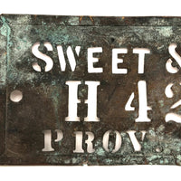 Sweet and Son, Providence RI, Late 19th c. Handcut Stencil