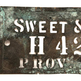 Sweet and Son, Providence RI, Late 19th c. Handcut Stencil