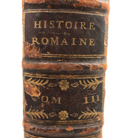 Roman History Vol. III, 1752, Huge French Secret Compartment Book Box with Gorgeous Marbled Endpapers