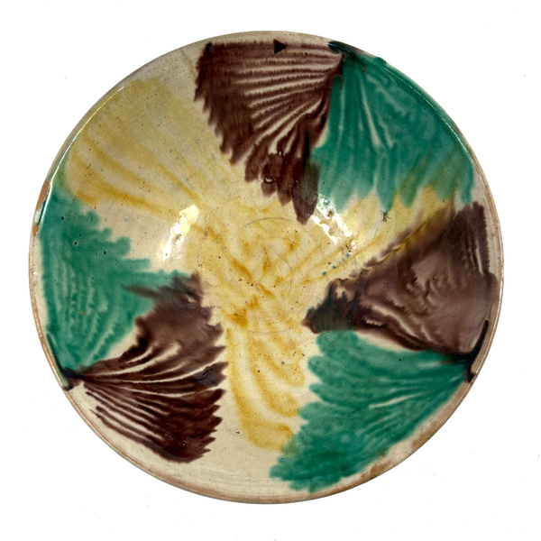 Lovely Vintage Mexican Drip Ware Folk Pottery Bowl