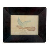 Anna Erb Was Born May 6, 1848, Very Gentle PA Watercolor Bird in Period Frame with Original Glass, As Found