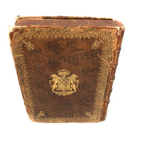 Roman History Vol. III, 1752, Huge French Secret Compartment Book Box with Gorgeous Marbled Endpapers