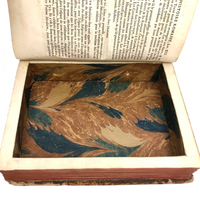 Roman History Vol. III, 1752, Huge French Secret Compartment Book Box with Gorgeous Marbled Endpapers