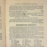 Milton Bradley Froebel Kindergarten Materials Catalog, 1896