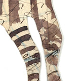 Stripes Obscuring Letters, Antique Cutout Watercolor Zebra on Penmanship Practice Scrap