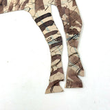Stripes Obscuring Letters, Antique Cutout Watercolor Zebra on Penmanship Practice Scrap