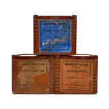 Three Late 19th C. Milton Bradley Froebel Kindergarten Gifts (Blocks) Boxes (Empty, As Found)