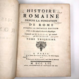 Roman History Vol. III, 1752, Huge French Secret Compartment Book Box with Gorgeous Marbled Endpapers
