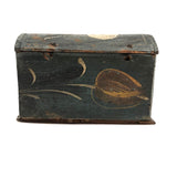 Early 19th C. Tulip Painted Minature Blanket Chest (Loss along Front Edge)