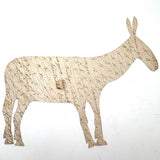 Stripes Obscuring Letters, Antique Cutout Watercolor Zebra on Penmanship Practice Scrap