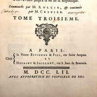 Roman History Vol. III, 1752, Huge French Secret Compartment Book Box with Gorgeous Marbled Endpapers