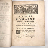 Roman History Vol. III, 1752, Huge French Secret Compartment Book Box with Gorgeous Marbled Endpapers