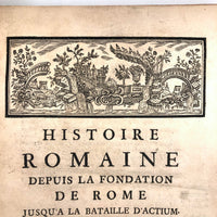 Roman History Vol. III, 1752, Huge French Secret Compartment Book Box with Gorgeous Marbled Endpapers