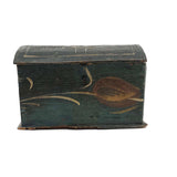 Early 19th C. Tulip Painted Minature Blanket Chest (Loss along Front Edge)