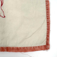 Pensive Girl, Sweet Old Embroidered Flour Sack Quilt Square