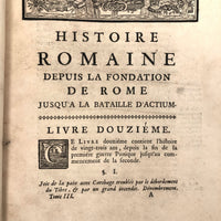 Roman History Vol. III, 1752, Huge French Secret Compartment Book Box with Gorgeous Marbled Endpapers
